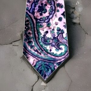 FEI MA Handmade 100% Italian Silk Necktie Woven FEI MA Neck Tie Floral Paisley